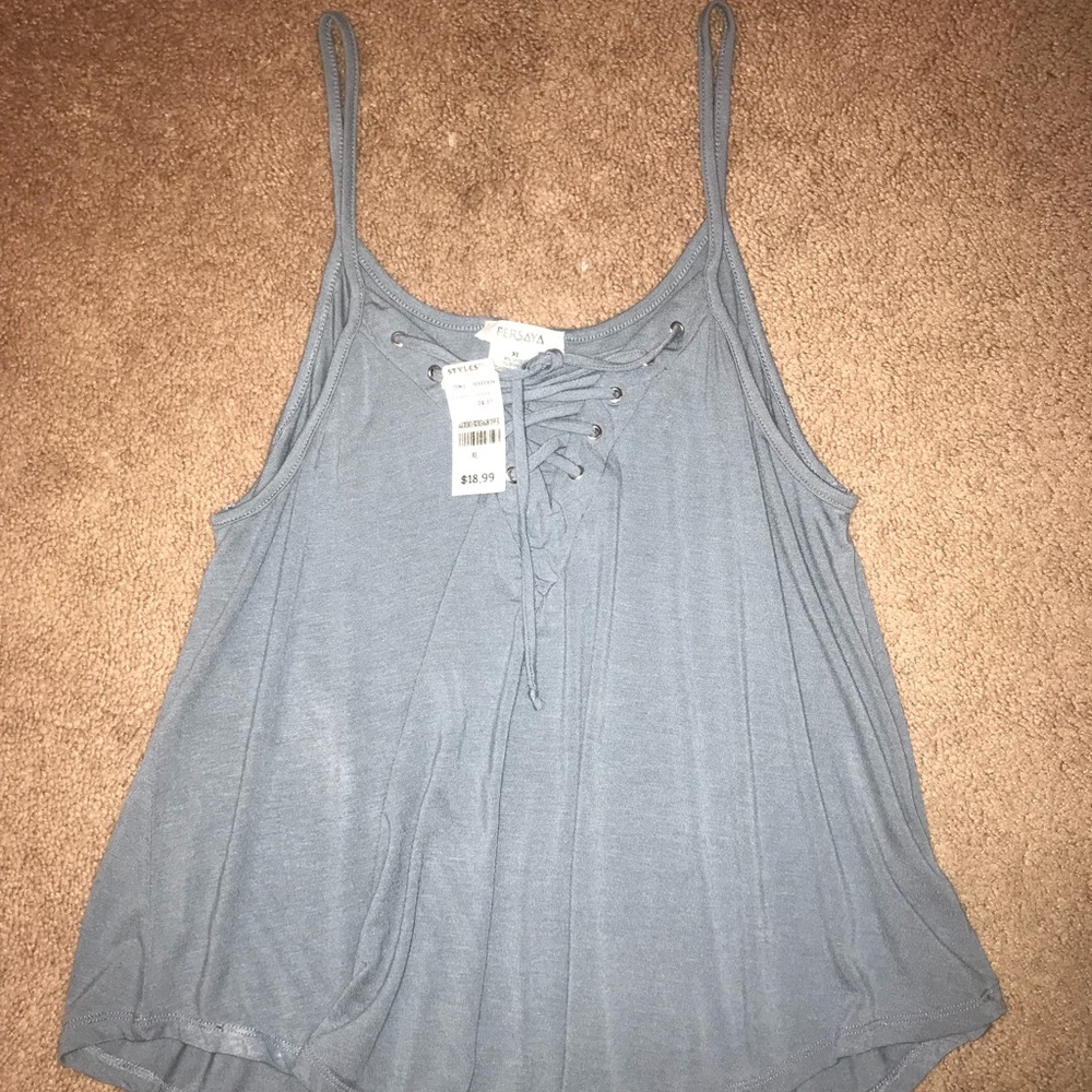BLUE CHEST CROSS TANK TOP!!